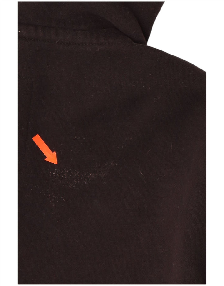 SUPERDRY Мужской свитер с капюшоном и молнией с графическим рисунком, маленький черный хлопковый свитер