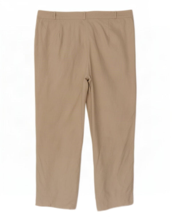 Женские капри Marks & Spencer UK 14, большие W32 L22, бежевые, льняные