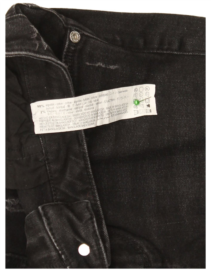 Женские потертые узкие джинсы Zara EU 40 Medium W30 L27, черный хлопок