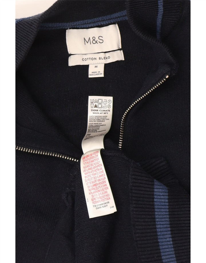 Мужской кардиган Marks & Spencer среднего размера, темно-синий, полиэстер