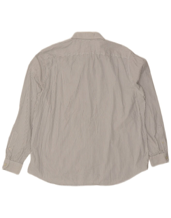 Lacoste Мужская рубашка классического кроя, размер 45 XL, белая хлопковая полоска