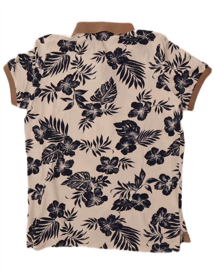 Мужская рубашка поло BENETTON, большая белая хлопковая рубашка с цветочным принтом