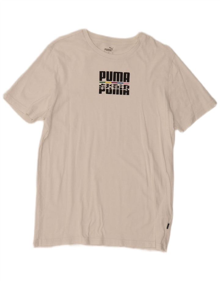 Мужская футболка с рисунком PUMA, маленький белый хлопок