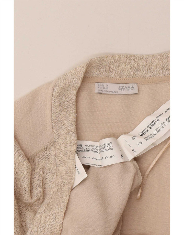 Женская туника оверсайз Zara UK 10, маленький размер, бежевый полиэстер