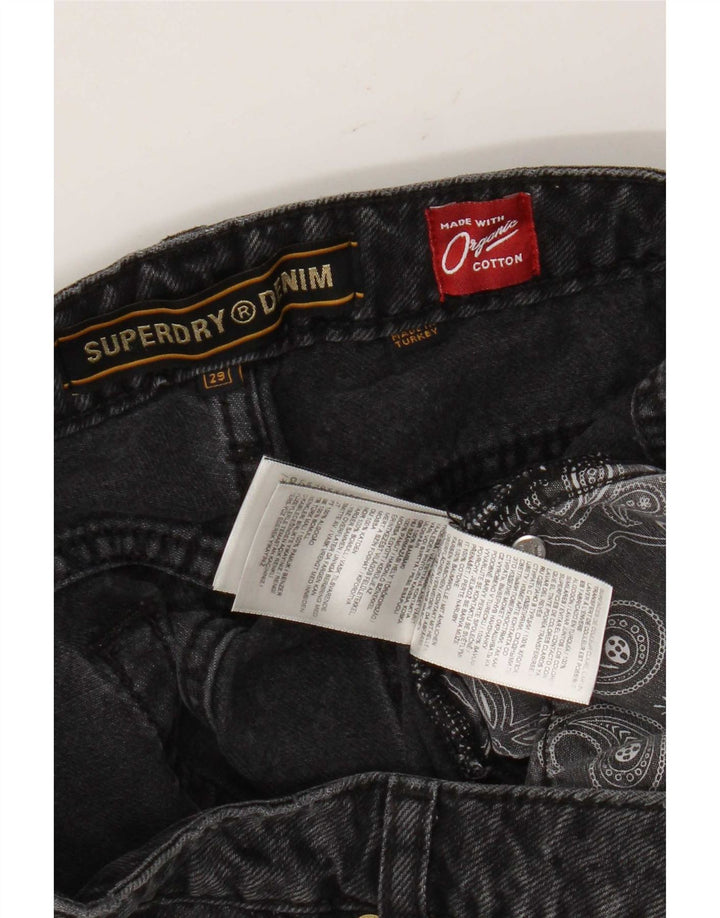 Женские джинсовые шорты Superdry W29, хлопок среднего серого цвета с геометрическим рисунком