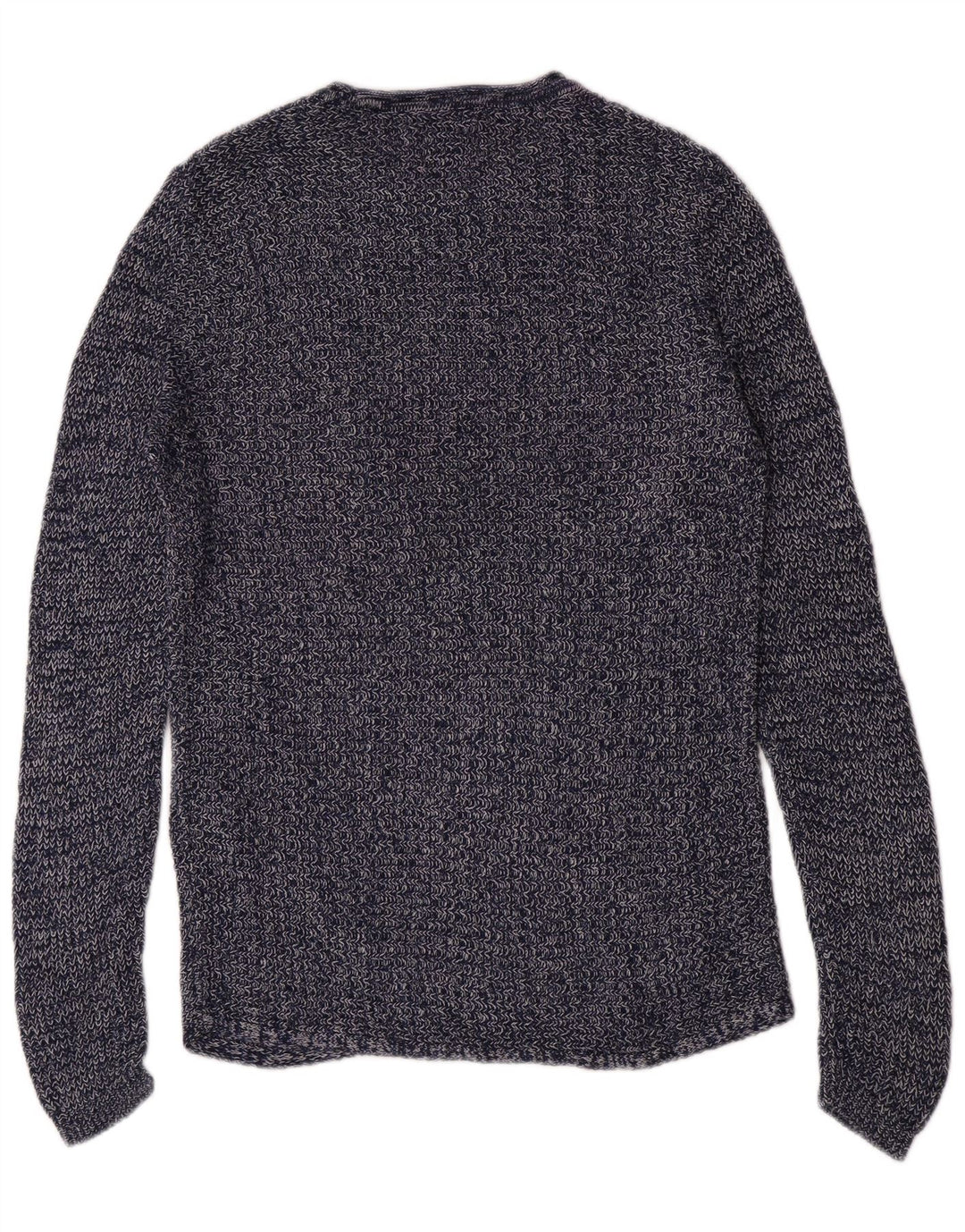 Мужской джемпер с круглым вырезом Jack & Jones, средний темно-синий хлопковый свитер