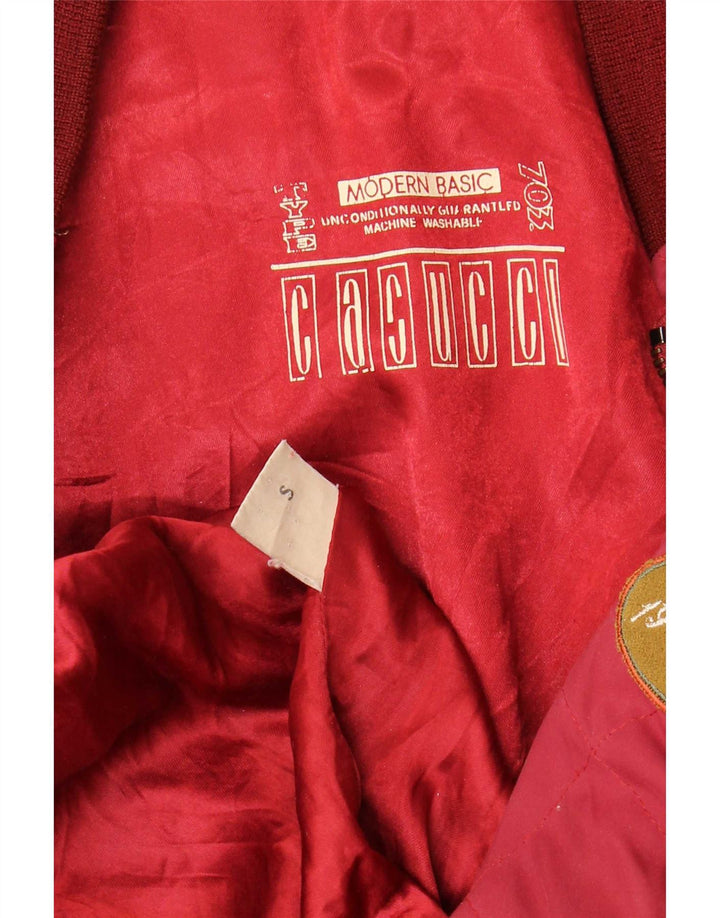 Мужская куртка-бомбер свободного покроя Casucci UK 36, маленький красный полиэстер с цветными блоками
