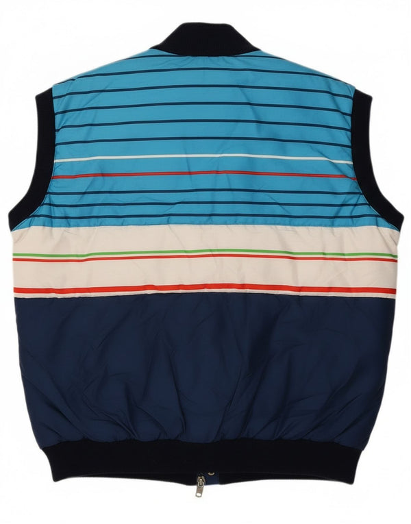 Мужской утепленный жилет Azzurra UK 40, большой темно-синий с цветными блоками