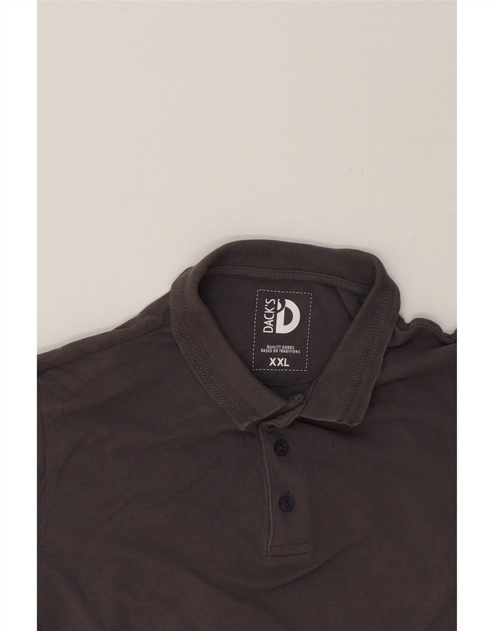 DACK'S Mens Polo Shirt 2XL Grey Cotton Vintage Dack's and Second-Hand Dack's from Messina Hembry 