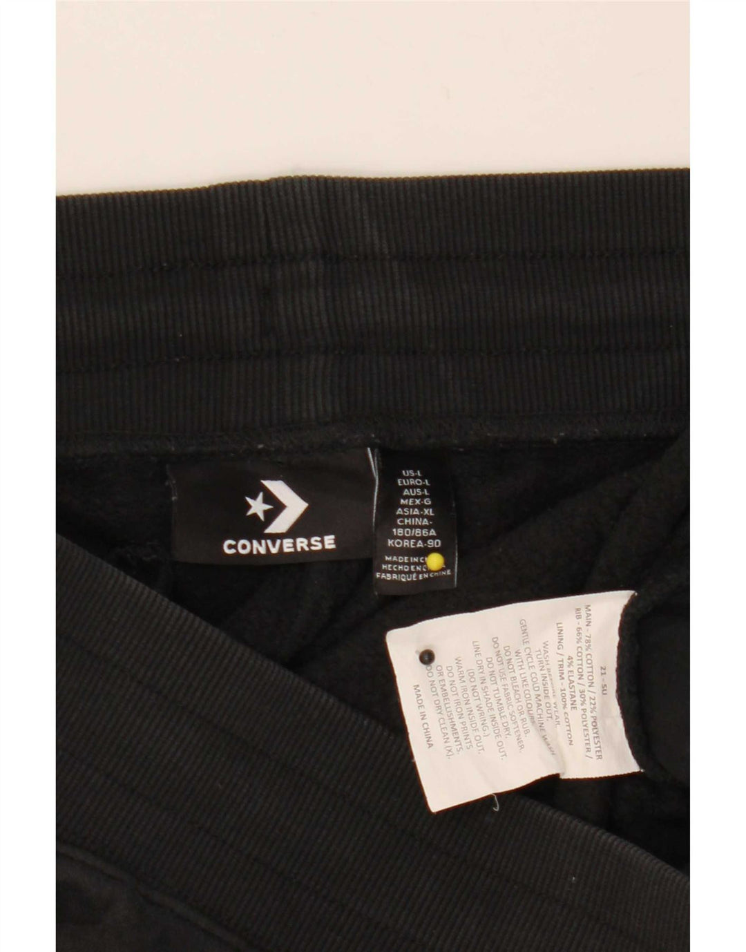 Мужские спортивные брюки Converse Joggers, большие черные хлопковые брюки