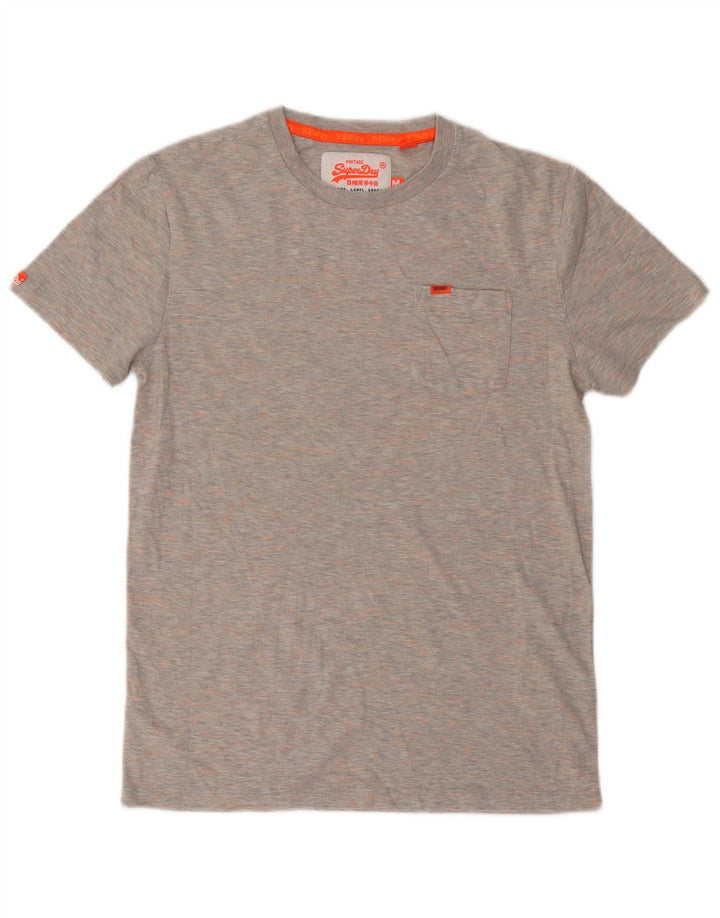 SUPERDRY Мужская футболка из хлопка среднего серого цвета с крапинками