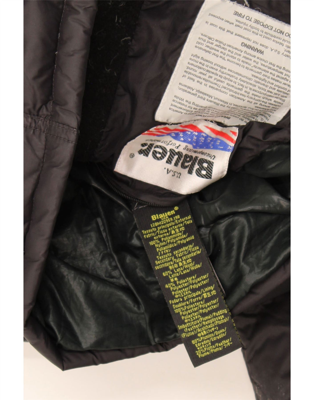 Мужская стеганая куртка с капюшоном Blauer UK 42, большая, черная, полиамид