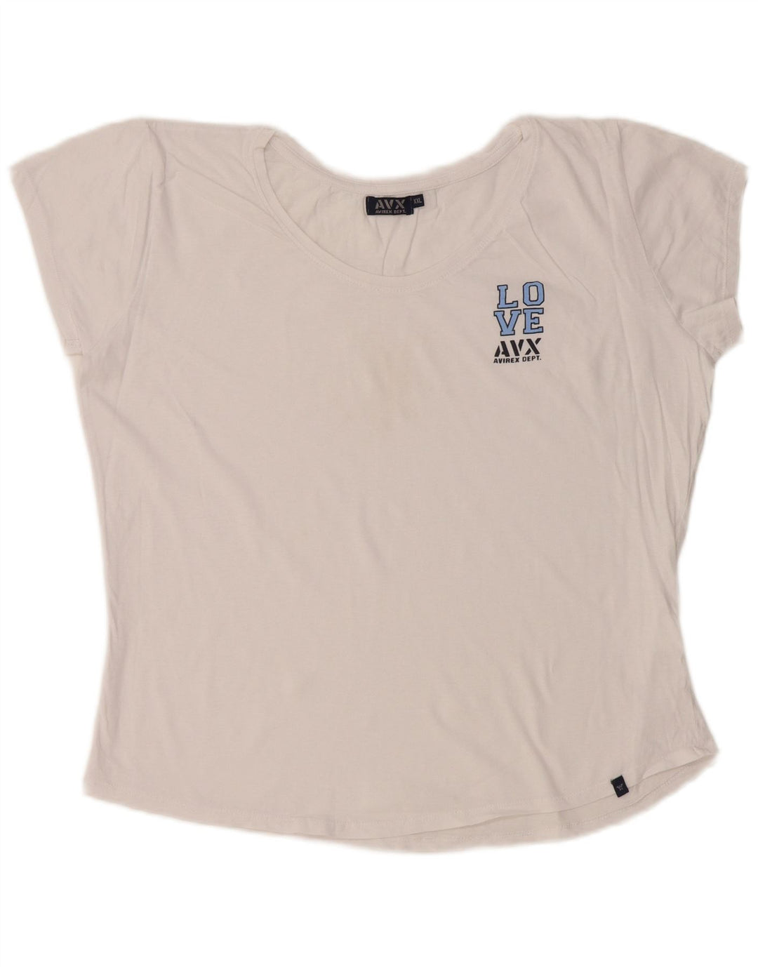 Женская укороченная футболка с рисунком AVIREX UK 22 2XL, белый хлопок