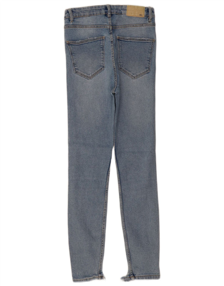 Женские рваные джинсы скинни с высокой талией ZARA EU 36 XS W26 L27 Синие