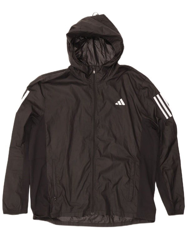 Мужская дождевик с капюшоном Adidas Aeroready UK 42 XL, черный полиэстер