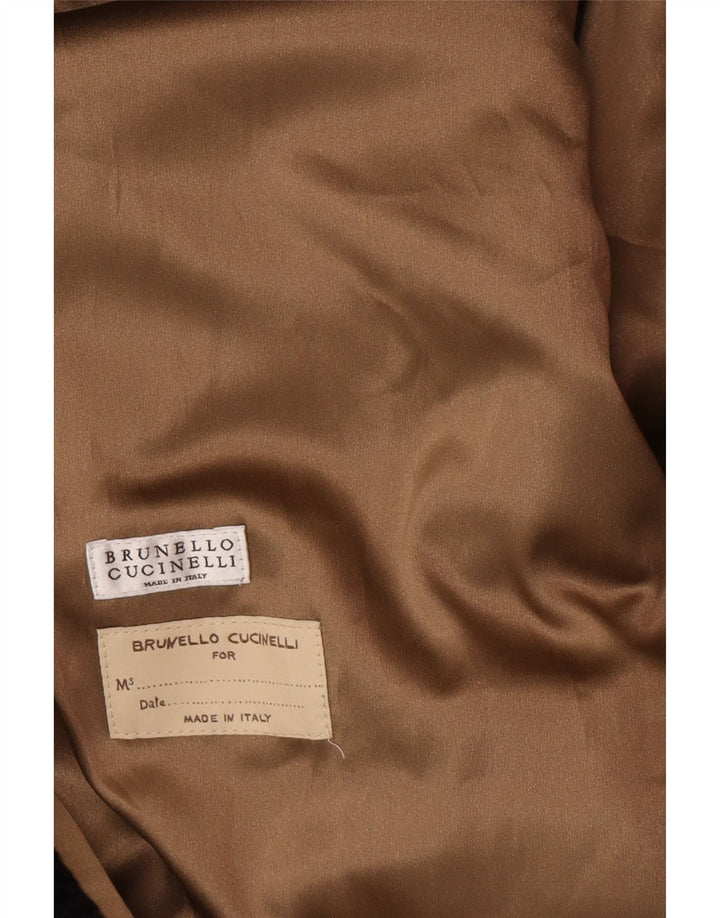 BRUNELLO CUCINELLI Женское двубортное пальто EU 40 маленькое черное классическое