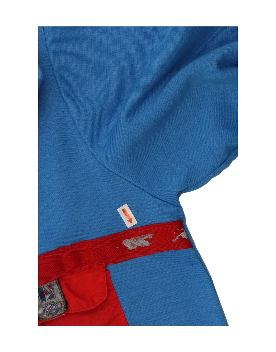 VINTAGE Mens Sweatshirt Jumper IT 50 Large Blue Colourblock Cotton Vintage Vintage and Second-Hand Vintage from Messina Hembry 