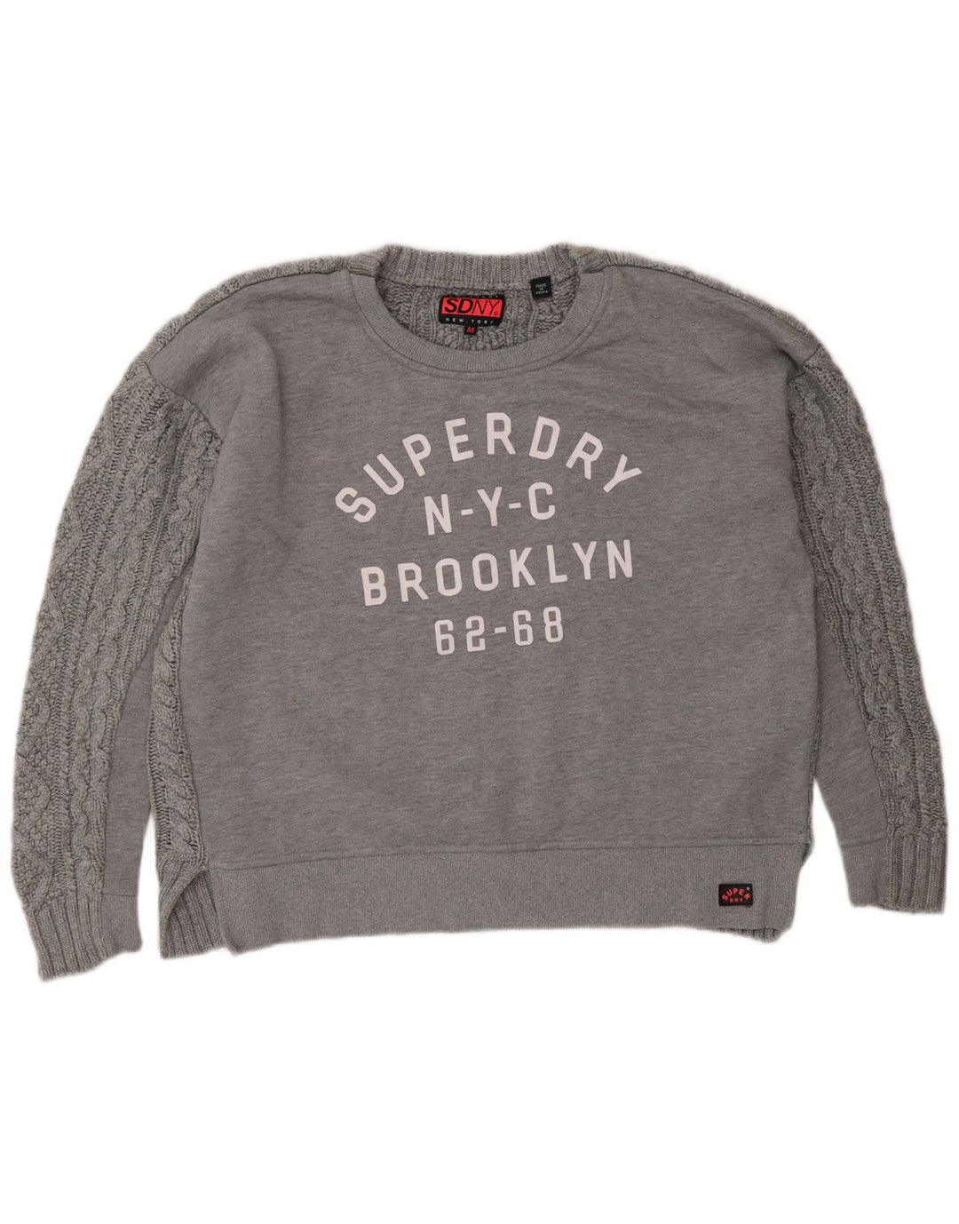 SUPERDRY Женский свитер оверсайз с рисунком UK 14 Средний серый