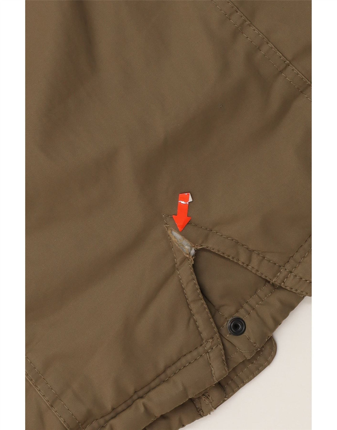KHUJO Mens Hooded Parka Jacket UK 36 Small Khaki Vintage KHUJO and Second-Hand KHUJO from Messina Hembry 