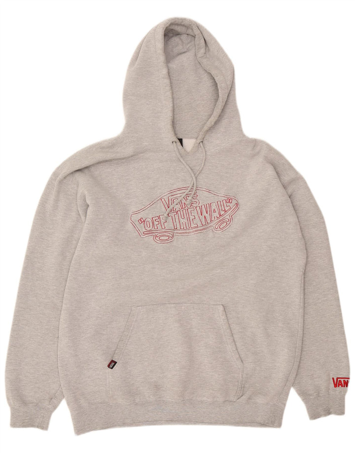 Мужской джемпер с капюшоном с рисунком Vans, большой серый в крапинку