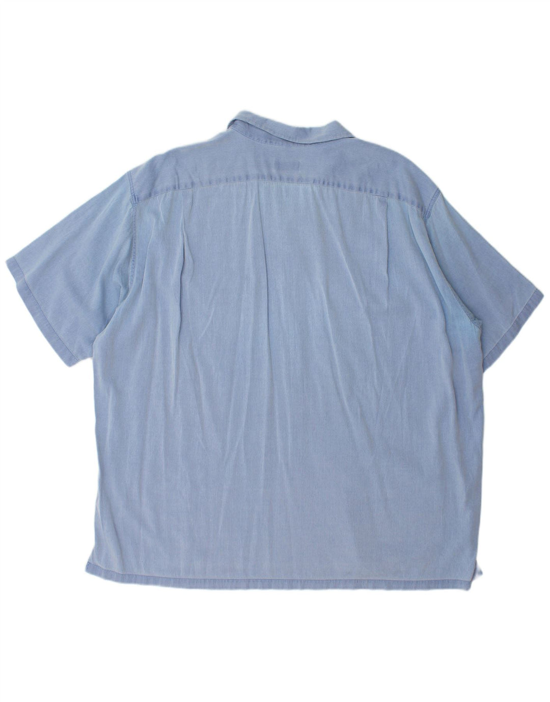 LACOSTE Мужская рубашка с коротким рукавом, размер 45 XL, синяя хлопковая полоска