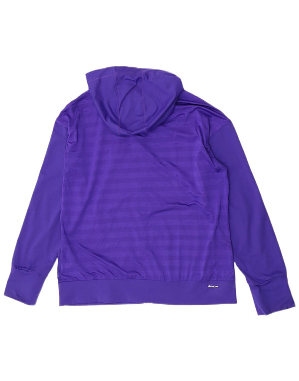 Adidas Женский свитер с капюшоном на молнии Climacool UK 20/22 XL Фиолетовый в полоску