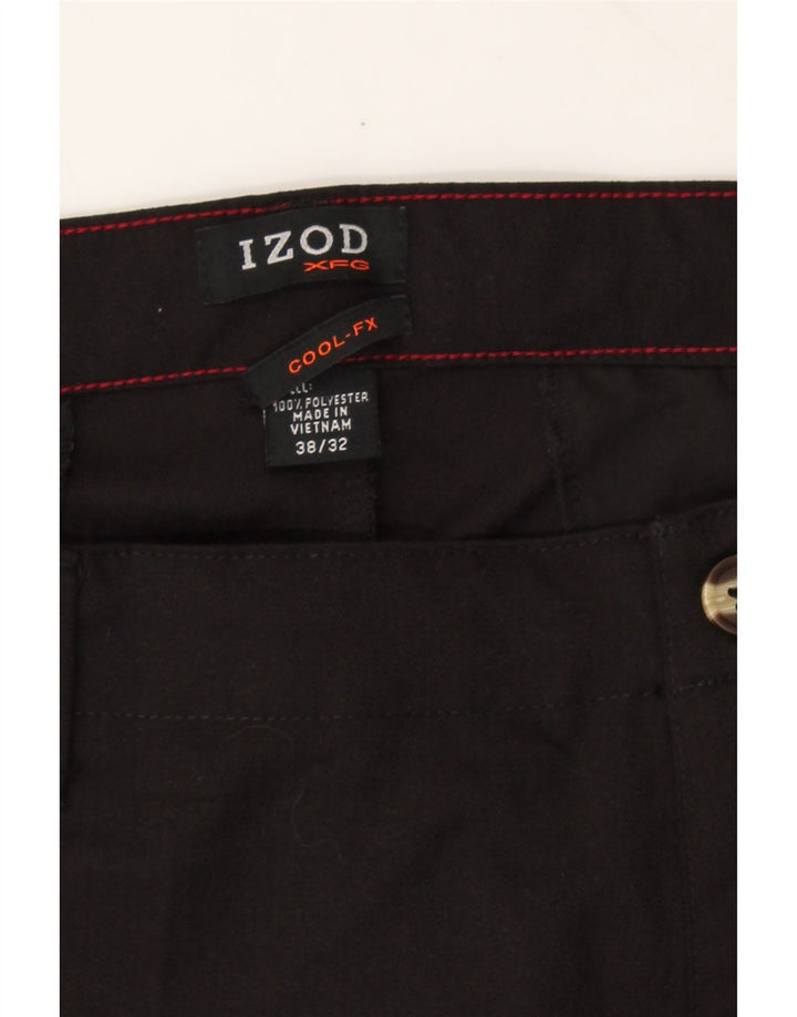 IZOD Mens Straight Cargo Trousers W38 L32 Black Polyester Vintage Izod and Second-Hand Izod from Messina Hembry 