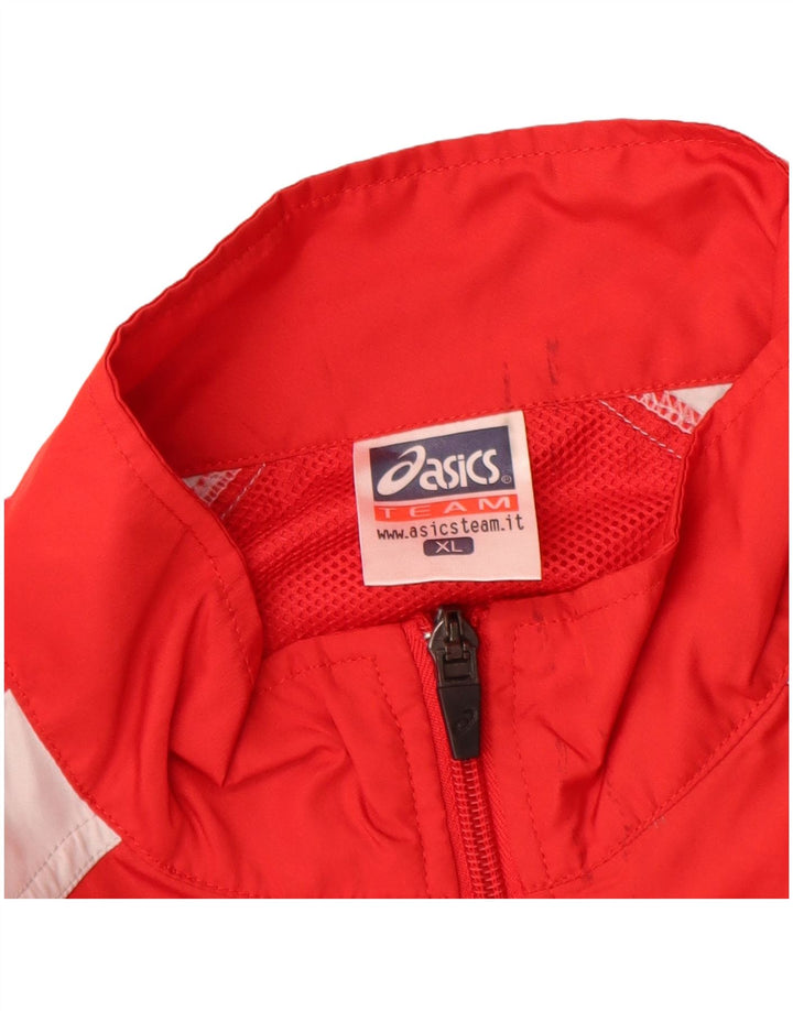 Мужская дождевик ASICS UK 42 XL, красный полиэстер с цветными блоками