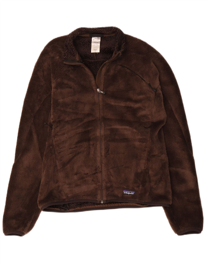 Женская флисовая куртка Patagonia UK 16, большой размер, коричневый полиэстер