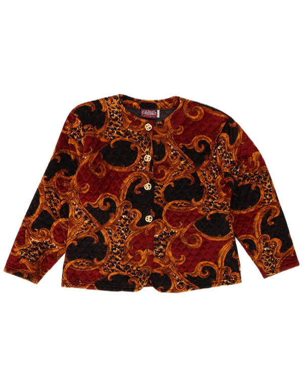 ВИНТАЖНЫЙ женский укороченный кардиган, Великобритания 14, большой разноцветный ацетат с узором пейсли