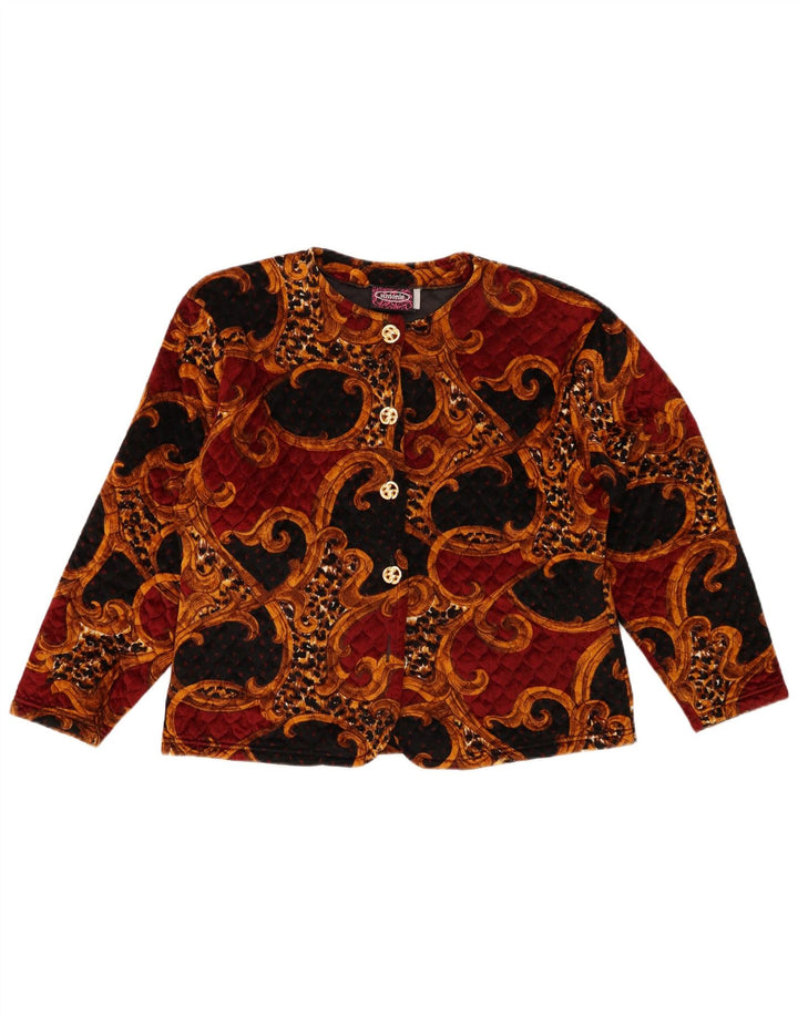 ВИНТАЖНЫЙ женский укороченный кардиган, Великобритания 14, большой разноцветный ацетат с узором пейсли