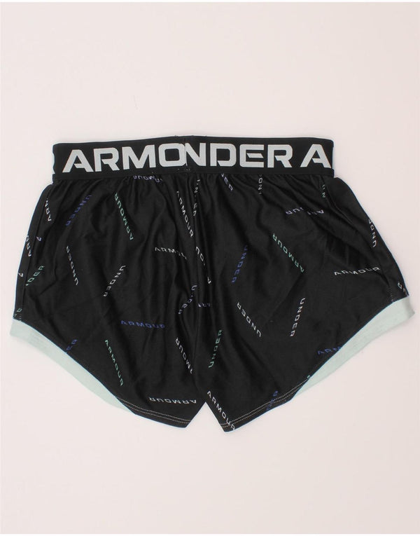 Спортивные шорты с рисунком для девочек 9–10 лет Under Armour, средние черные