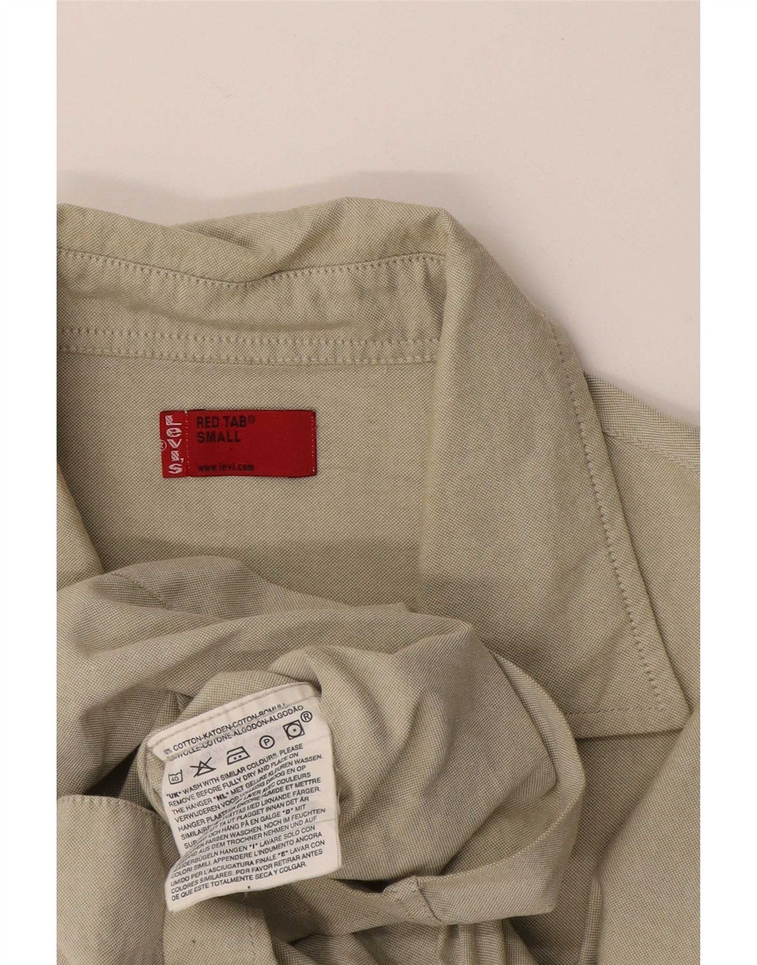 Мужская рубашка с коротким рукавом Levi's, маленькая, бежевая, хлопок