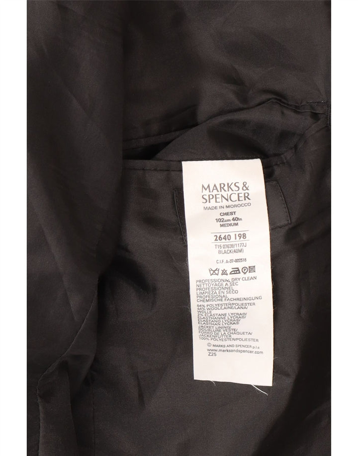 Мужской пиджак с 3 пуговицами Marks & Spencer UK 40, средний черный полиэстер