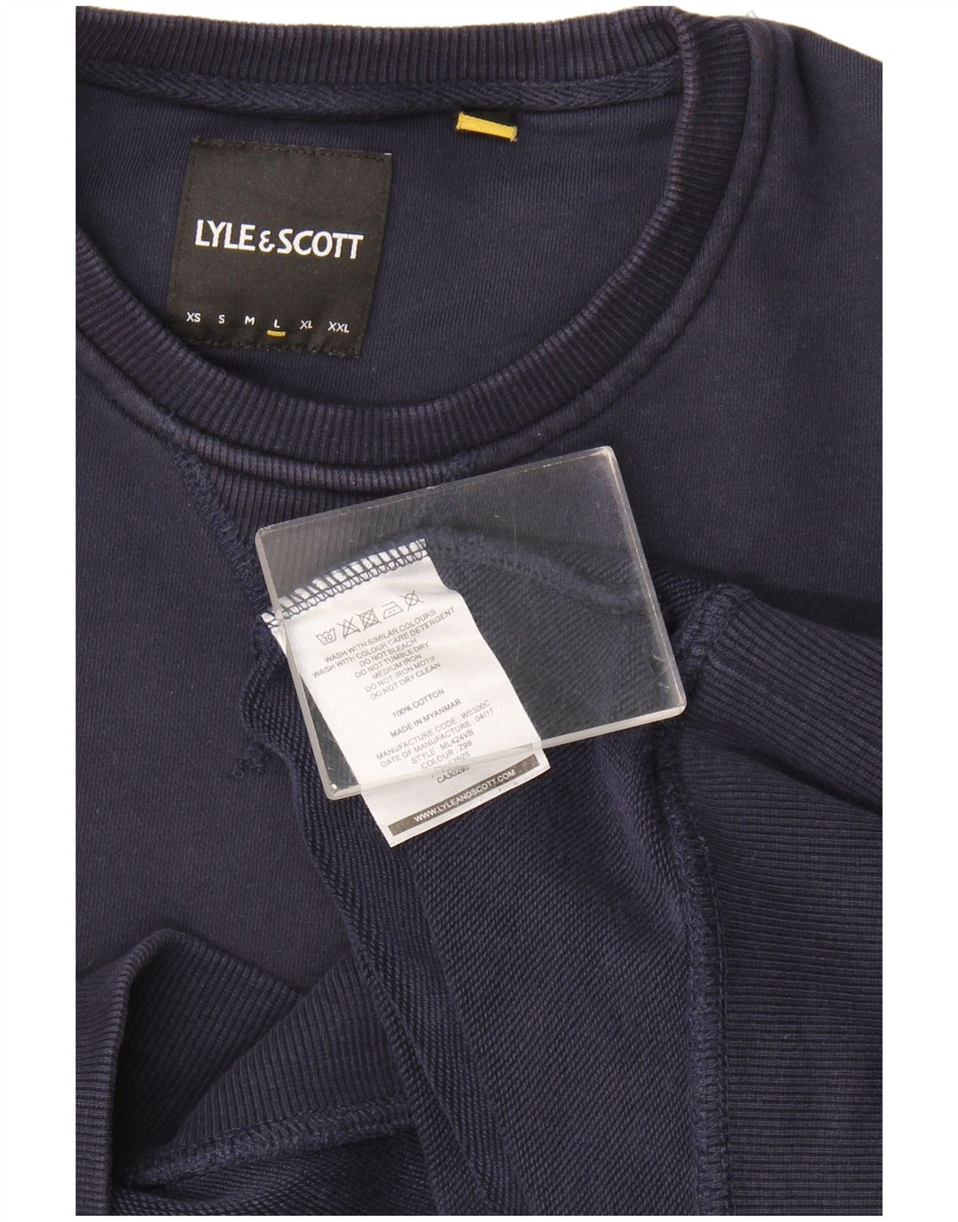 Мужской свитер Lyle & Scott, большой темно-синий хлопковый джемпер