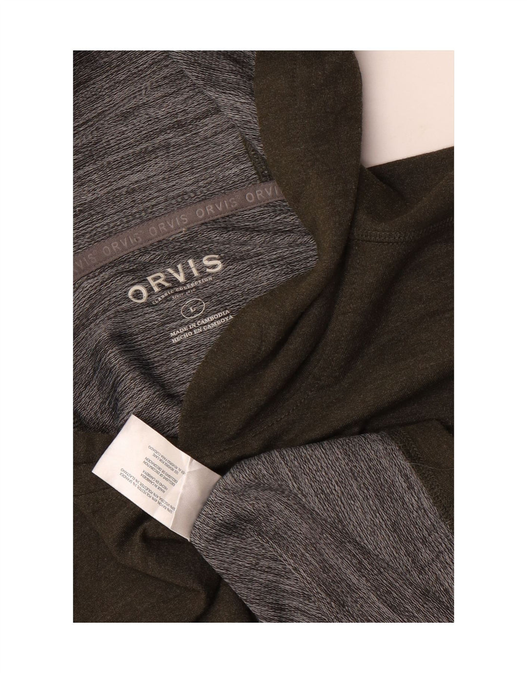 Мужской джемпер с капюшоном Orvis, большой, цвет хаки
