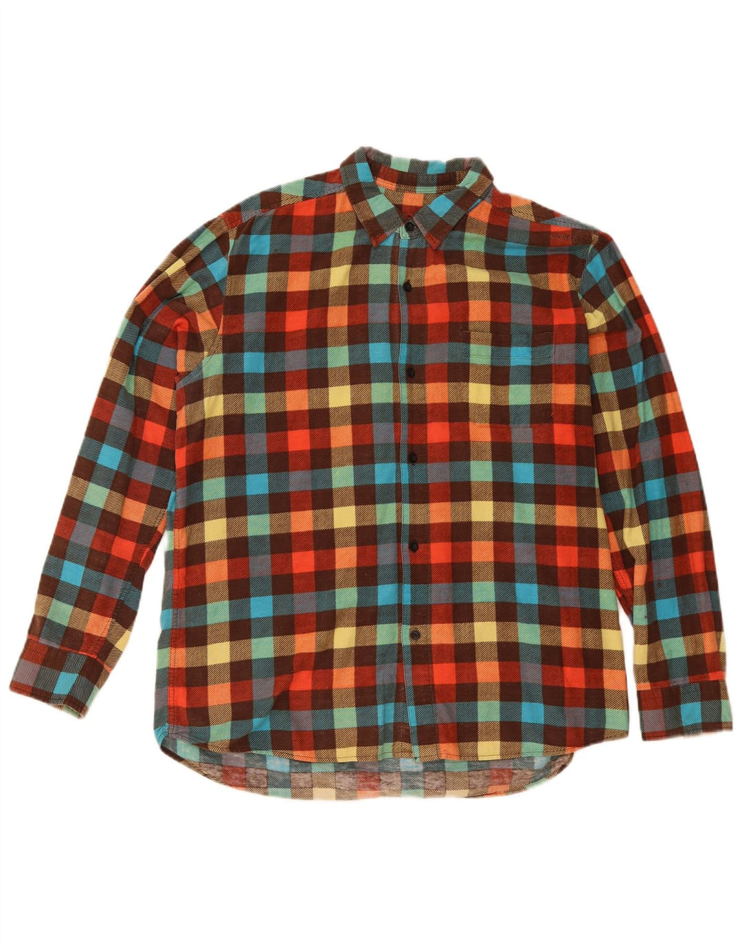 Мужская фланелевая рубашка Quiksilver в разноцветную клетку среднего размера