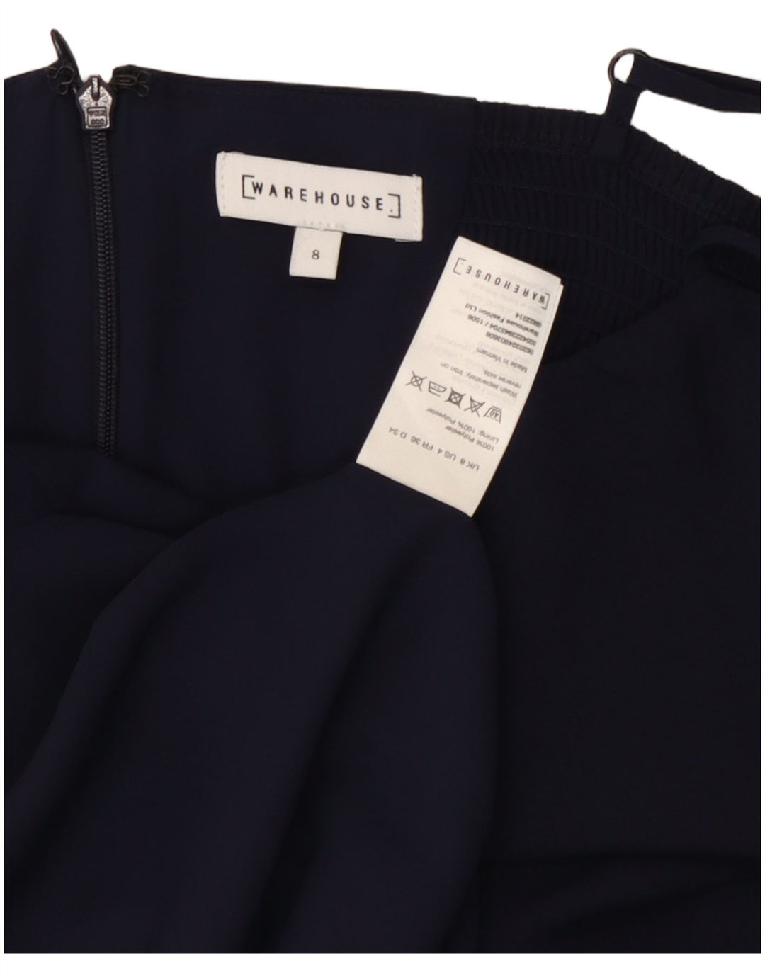 Женское платье-комбинация WAREHOUSE UK 8, маленькое темно-синее полиэстер