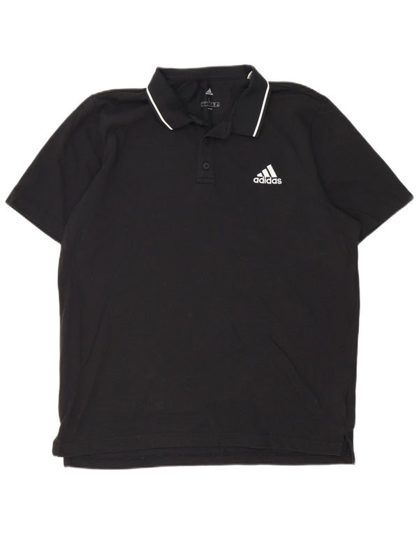 Мужская рубашка поло Adidas, большая черная хлопковая