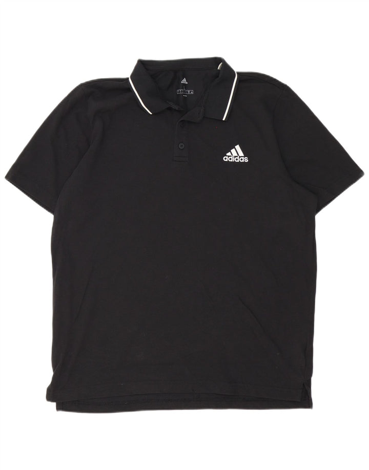 Мужская рубашка поло Adidas, большая черная хлопковая