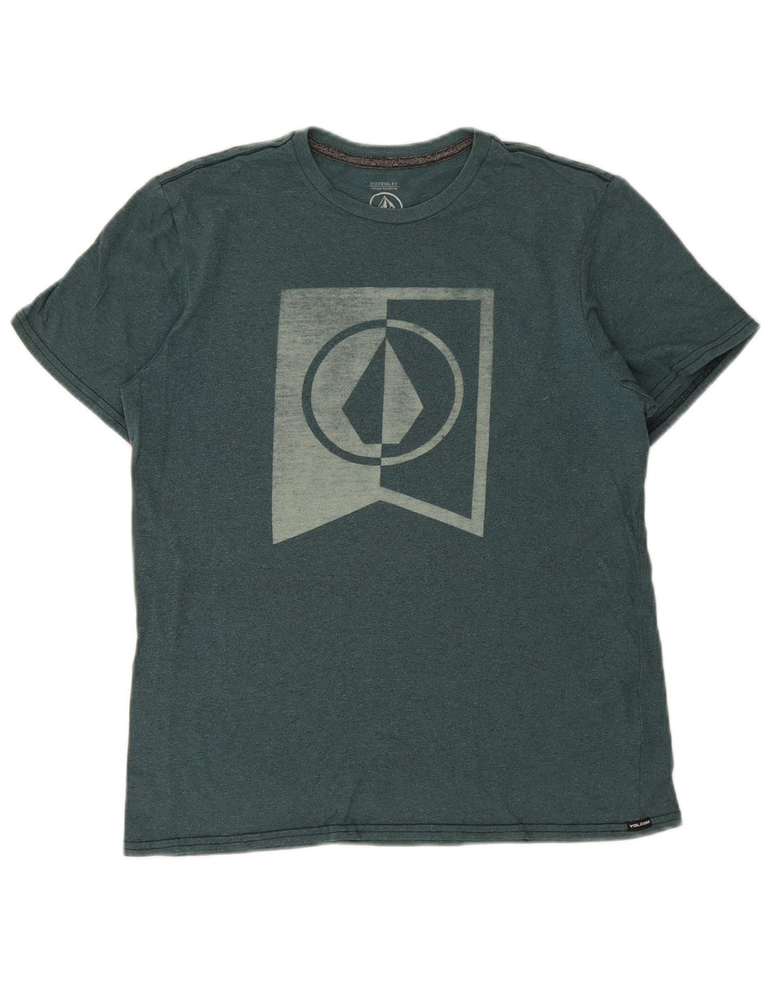 Volcom Мужская футболка с графическим рисунком современного кроя, топ среднего зеленого цвета, хлопок