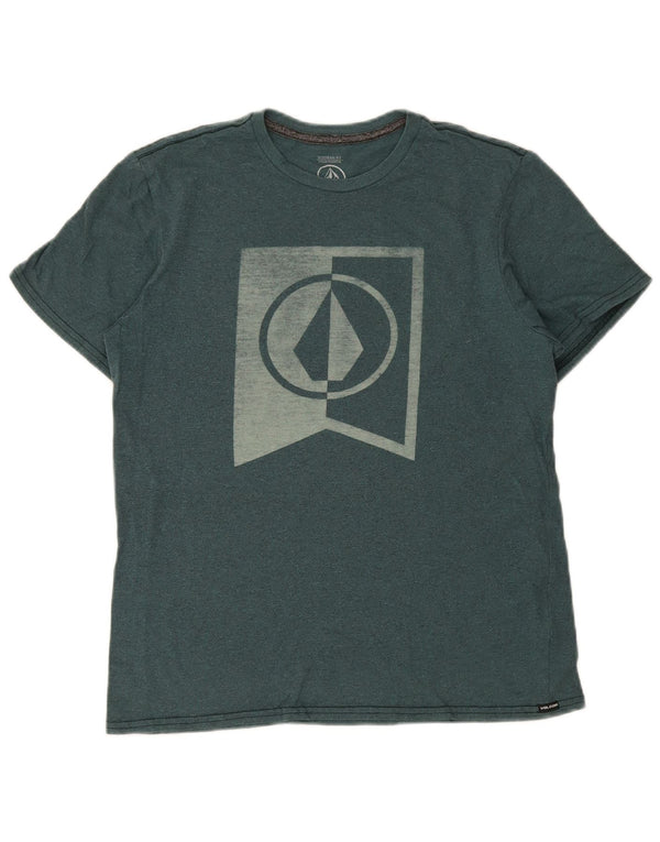 Volcom Мужская футболка с графическим рисунком современного кроя, топ среднего зеленого цвета, хлопок