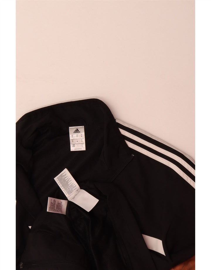 ADIDAS Mens Tracksuit Top Jacket Medium Black Striped Polyester