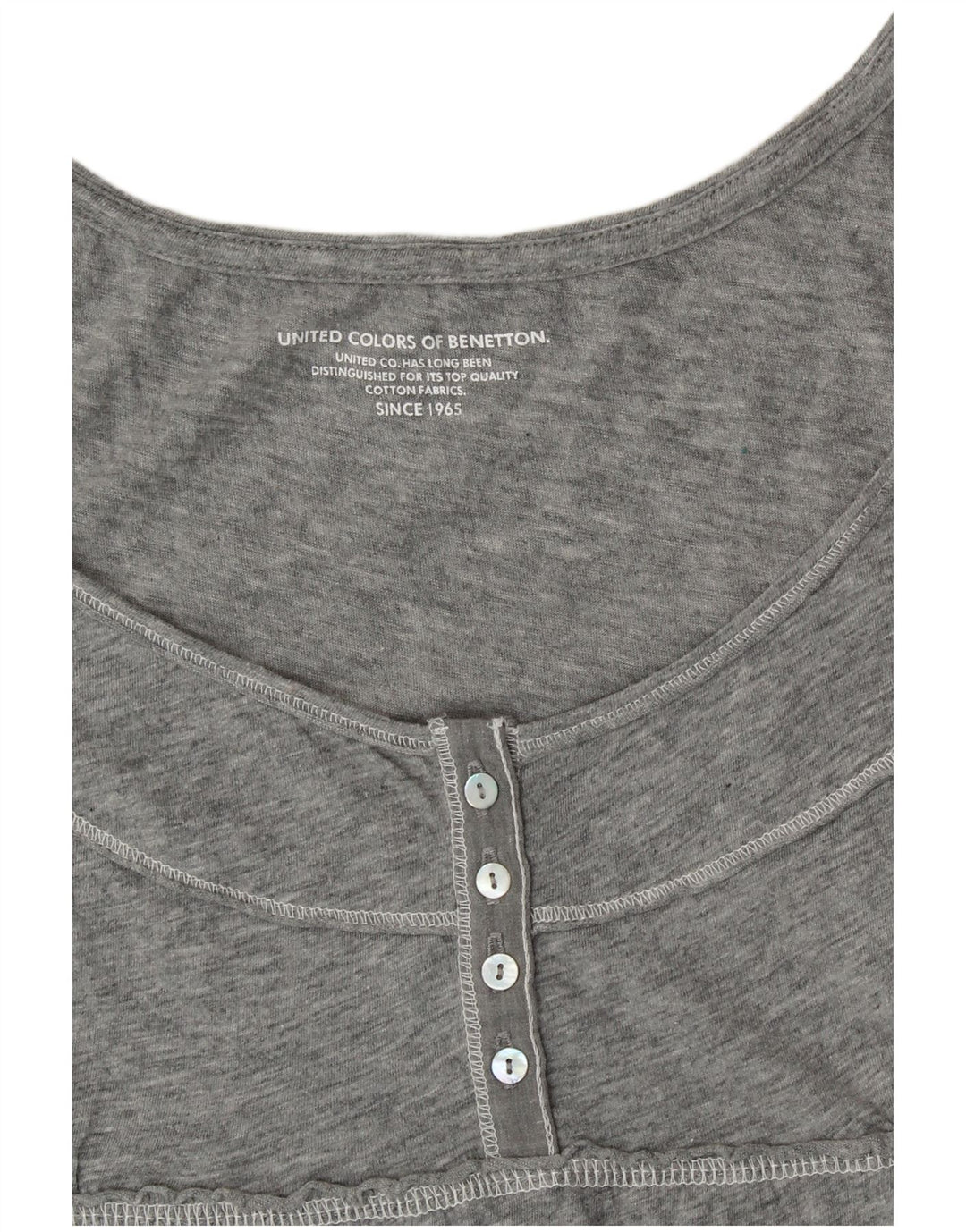 Блуза женская BENETTON Top UK 10, маленькая, серая с цветочным принтом