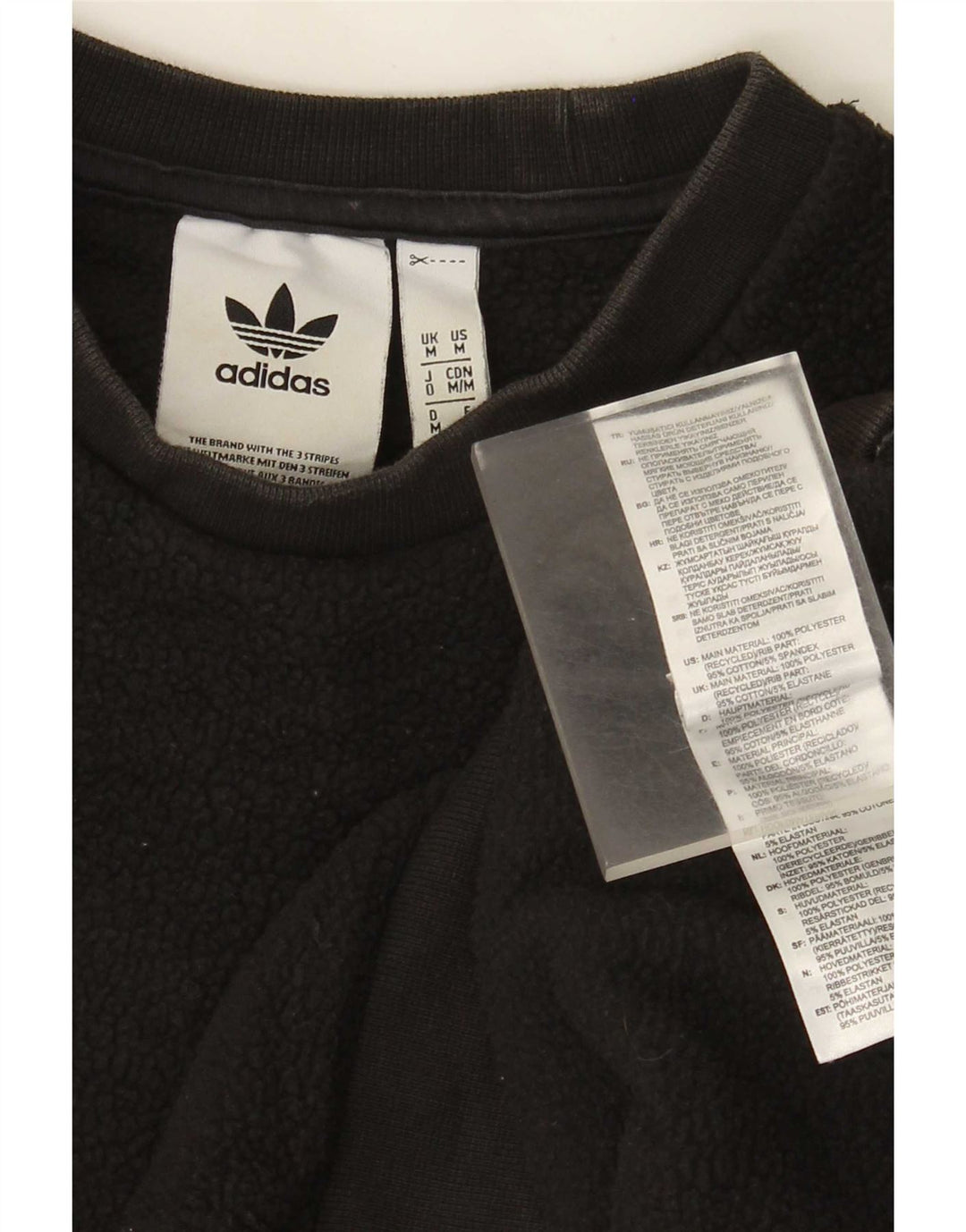 Мужской флисовый джемпер Adidas с графическим рисунком, средний черный, полиэстер