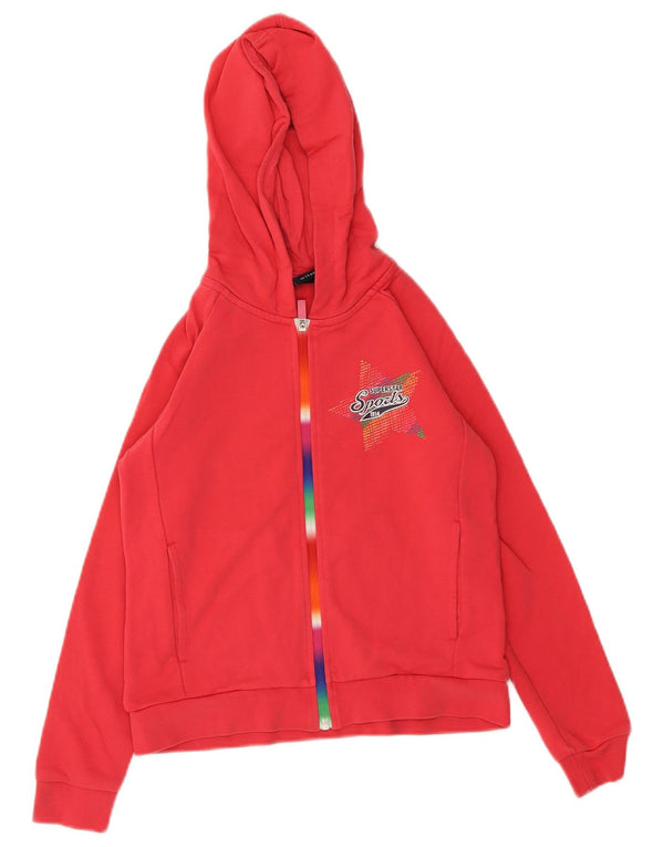 Admiral Girls Graphic Zip Hoodie Sweater 9-10 Years Red Cotton