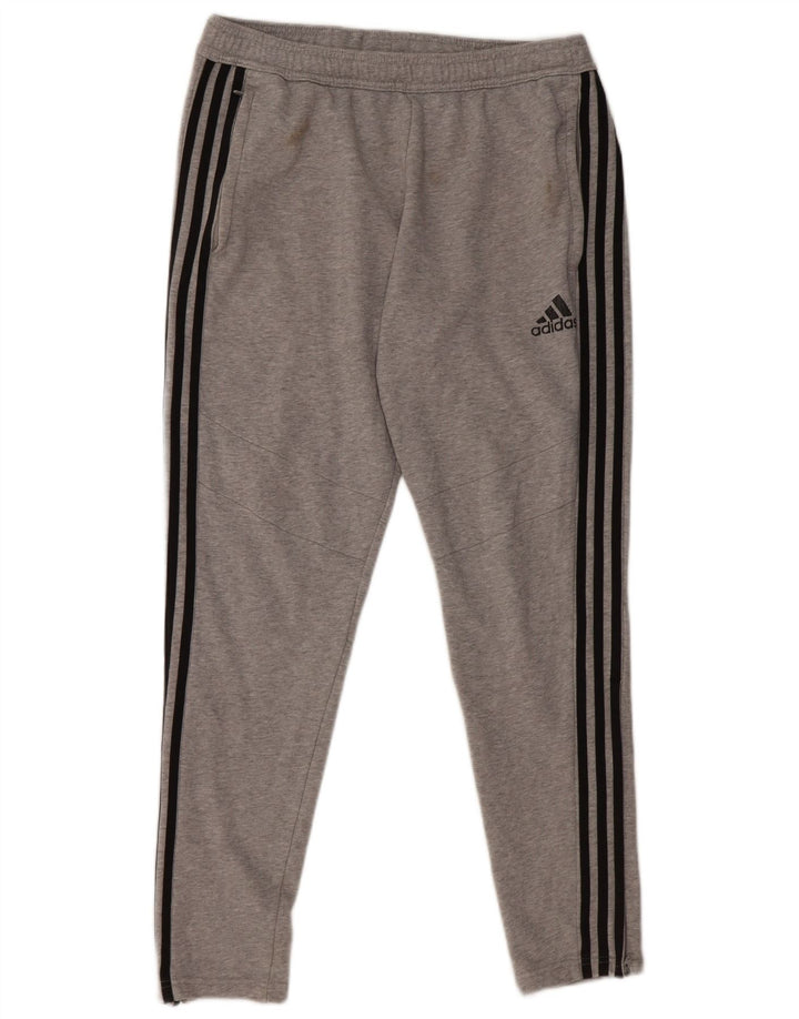 Мужские спортивные брюки Adidas среднего серого цвета, хлопок