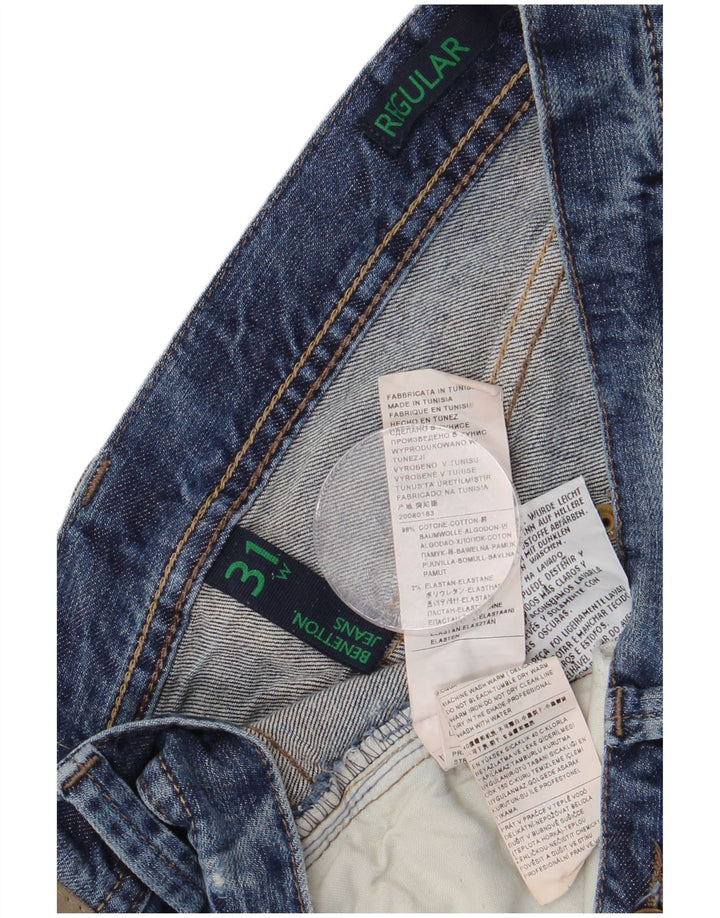 Женские прямые джинсы Benetton Regular W31 L28, синие, хлопок