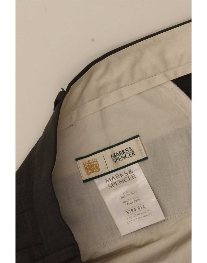 Мужские повседневные брюки Marks & Spencer W40 L29 серые из полиэстера