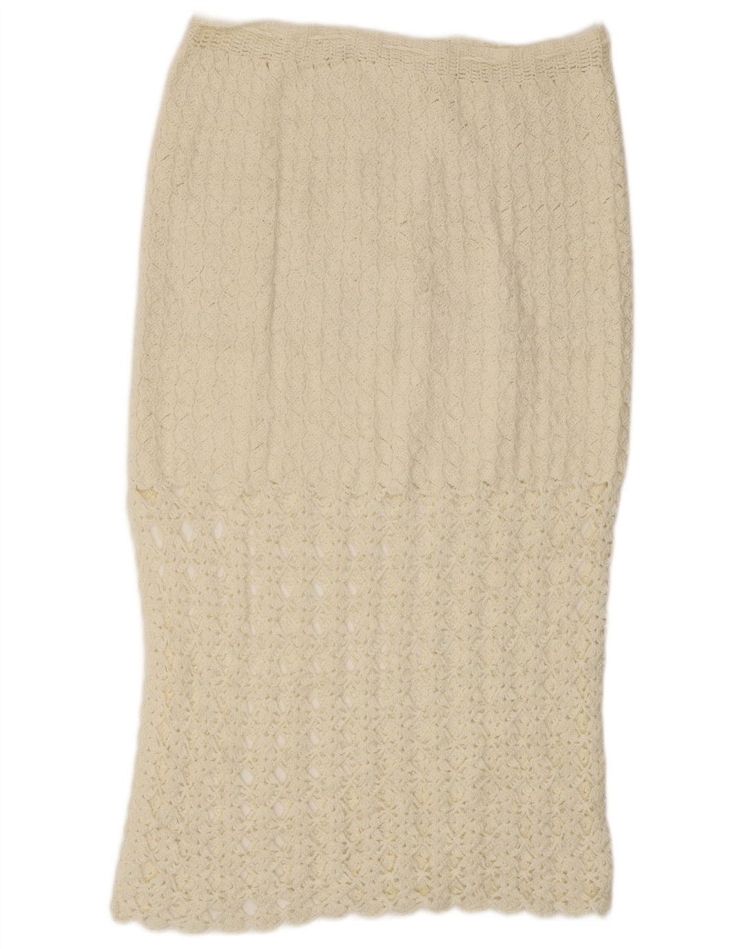 ВИНТАЖНАЯ женская юбка миди крючком W32, большая белая